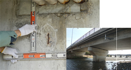写真：橋梁補修設計における調査（一般国道306号）